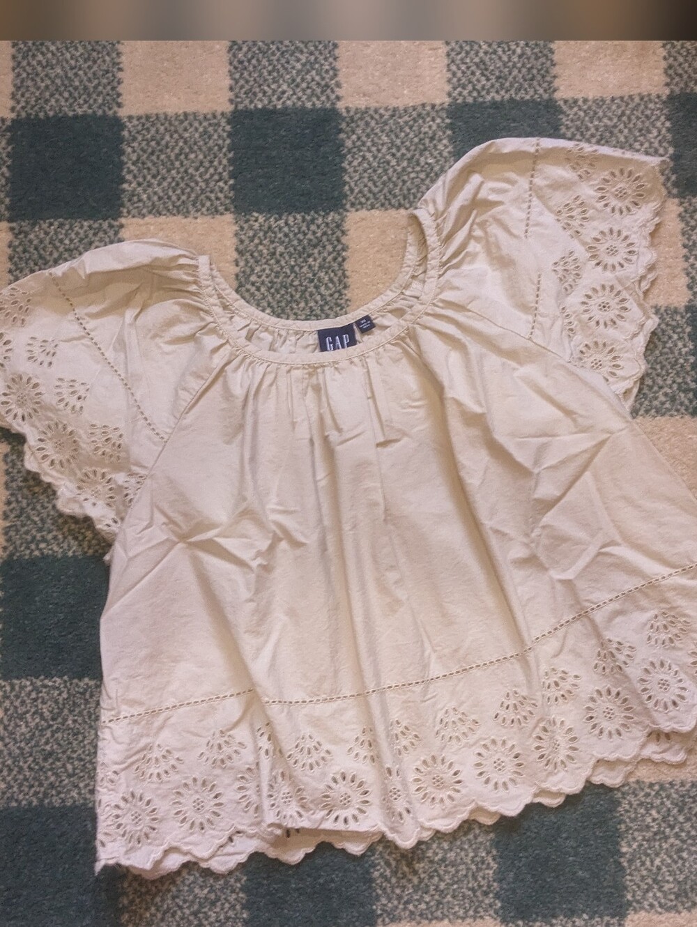 Gap Cottagecore 100% Cotton Loose Flowy Blouse Size Extra Small